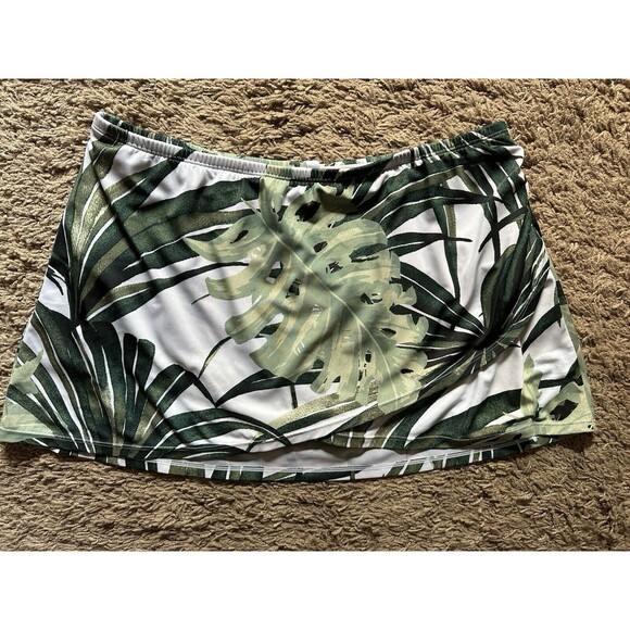 Cacique Other - Swim Skirt Bottoms Lane Bryant By Cacique Plus Size 20 Tropical Green Palm Leafs